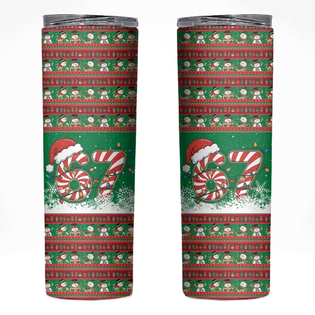 67 Six Seven Funny Meme Christmas Skinny Tumbler Funny Xmas - Wonder Print Shop