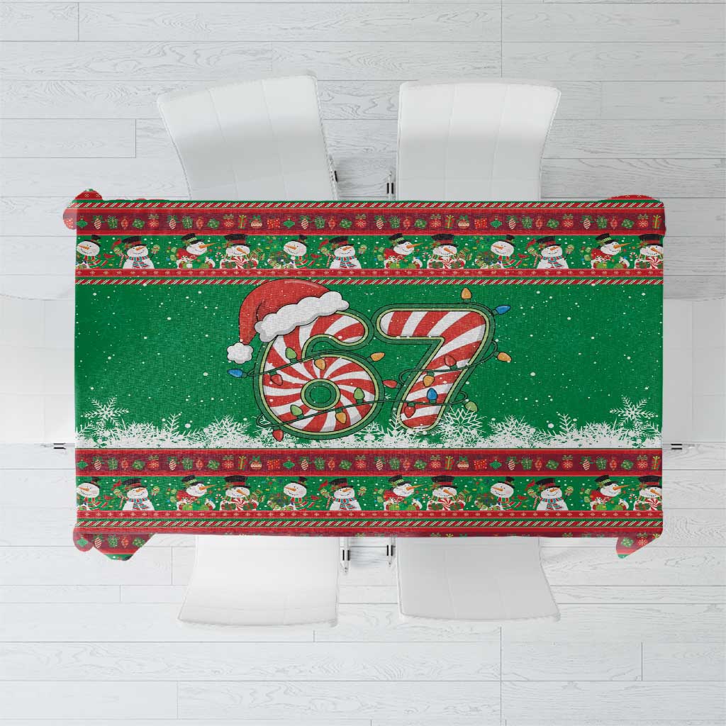67 Six Seven Funny Meme Christmas Tablecloth Funny Xmas - Wonder Print Shop
