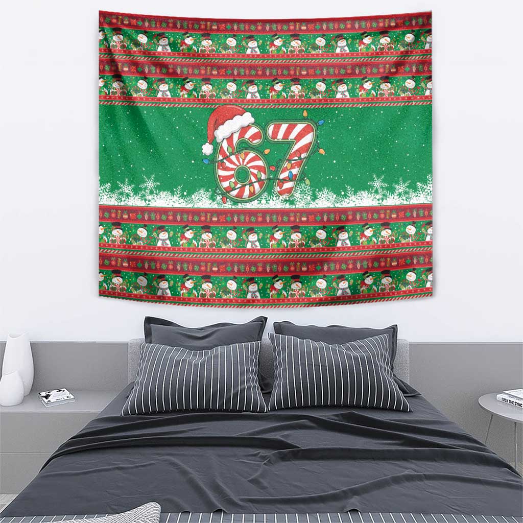 67 Six Seven Funny Meme Christmas Tapestry Funny Xmas - Wonder Print Shop