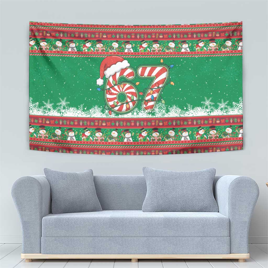 67 Six Seven Funny Meme Christmas Tapestry Funny Xmas - Wonder Print Shop