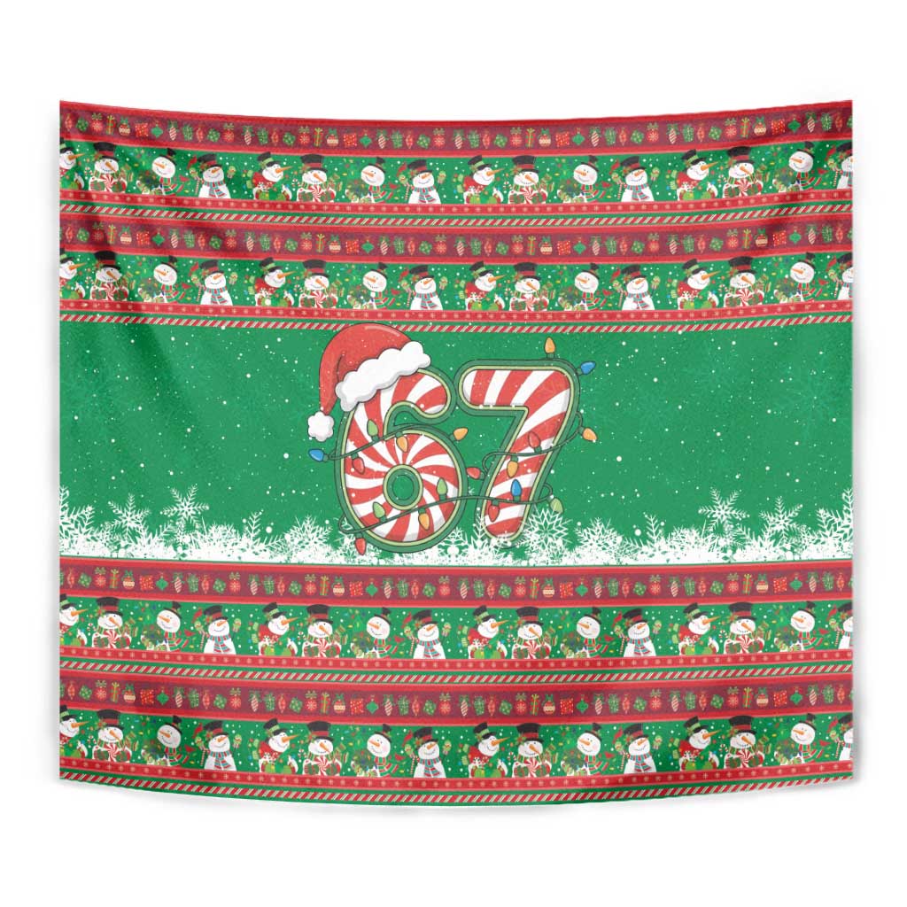 67 Six Seven Funny Meme Christmas Tapestry Funny Xmas - Wonder Print Shop