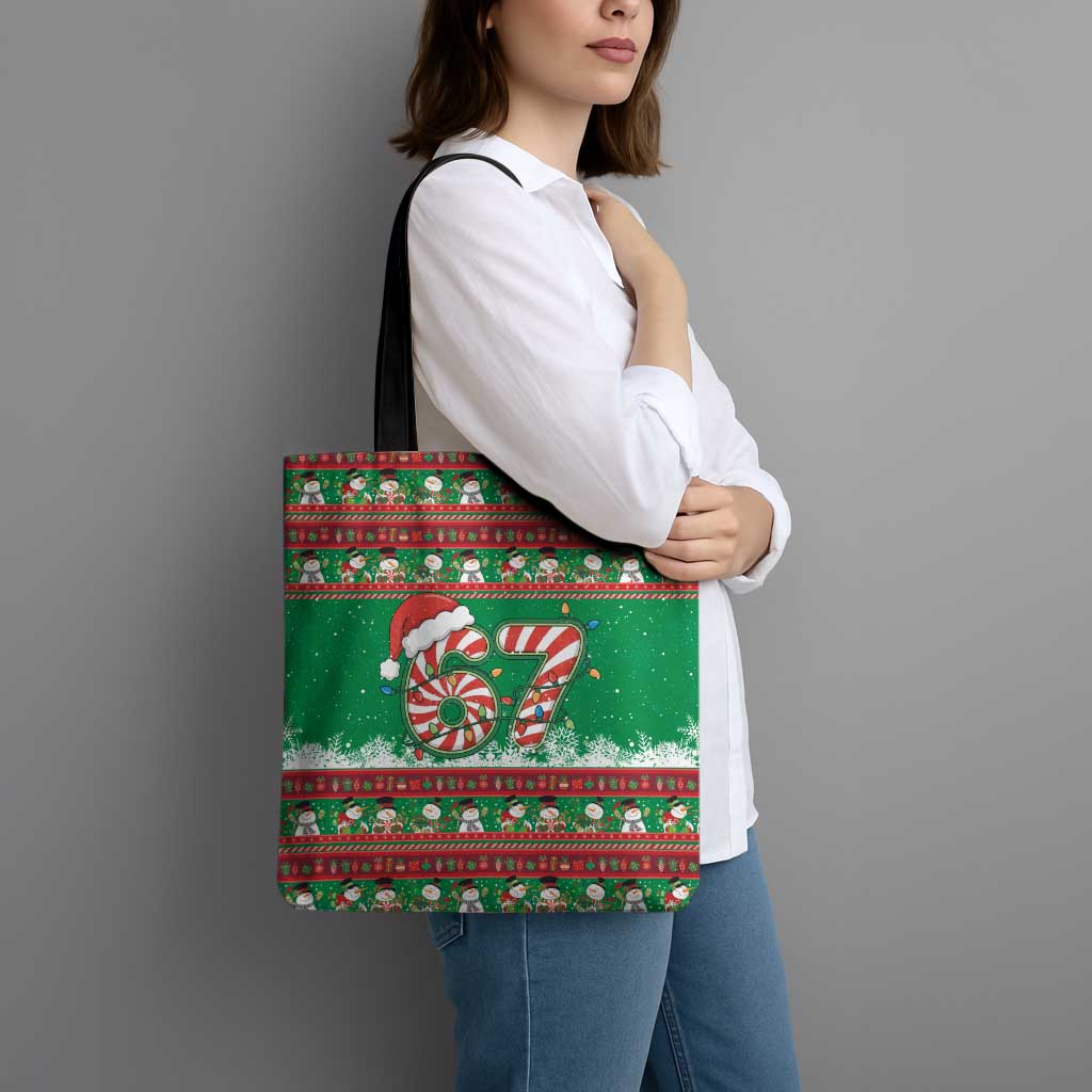 67 Six Seven Funny Meme Christmas Tote Bag Funny Xmas - Wonder Print Shop