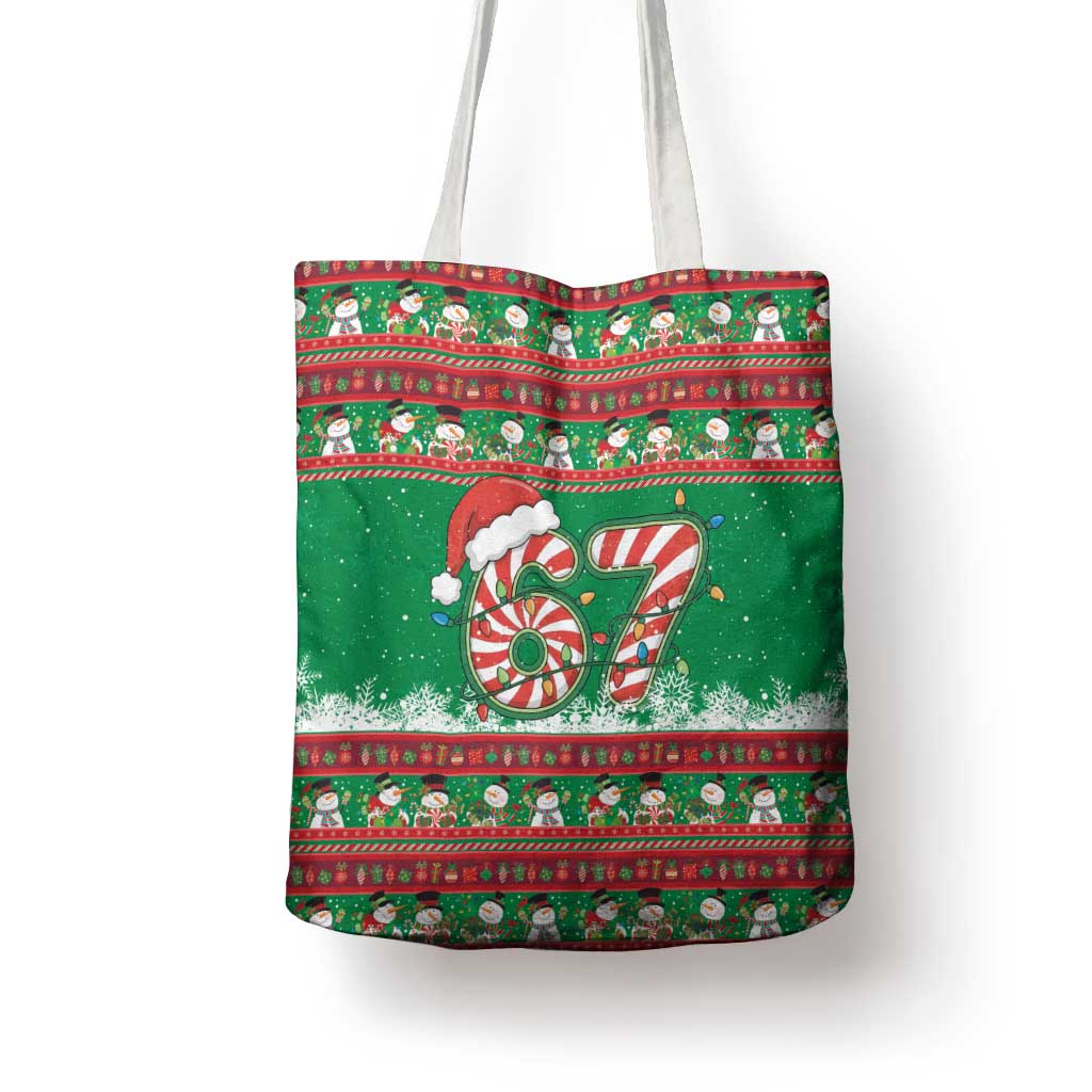 67 Six Seven Funny Meme Christmas Tote Bag Funny Xmas - Wonder Print Shop