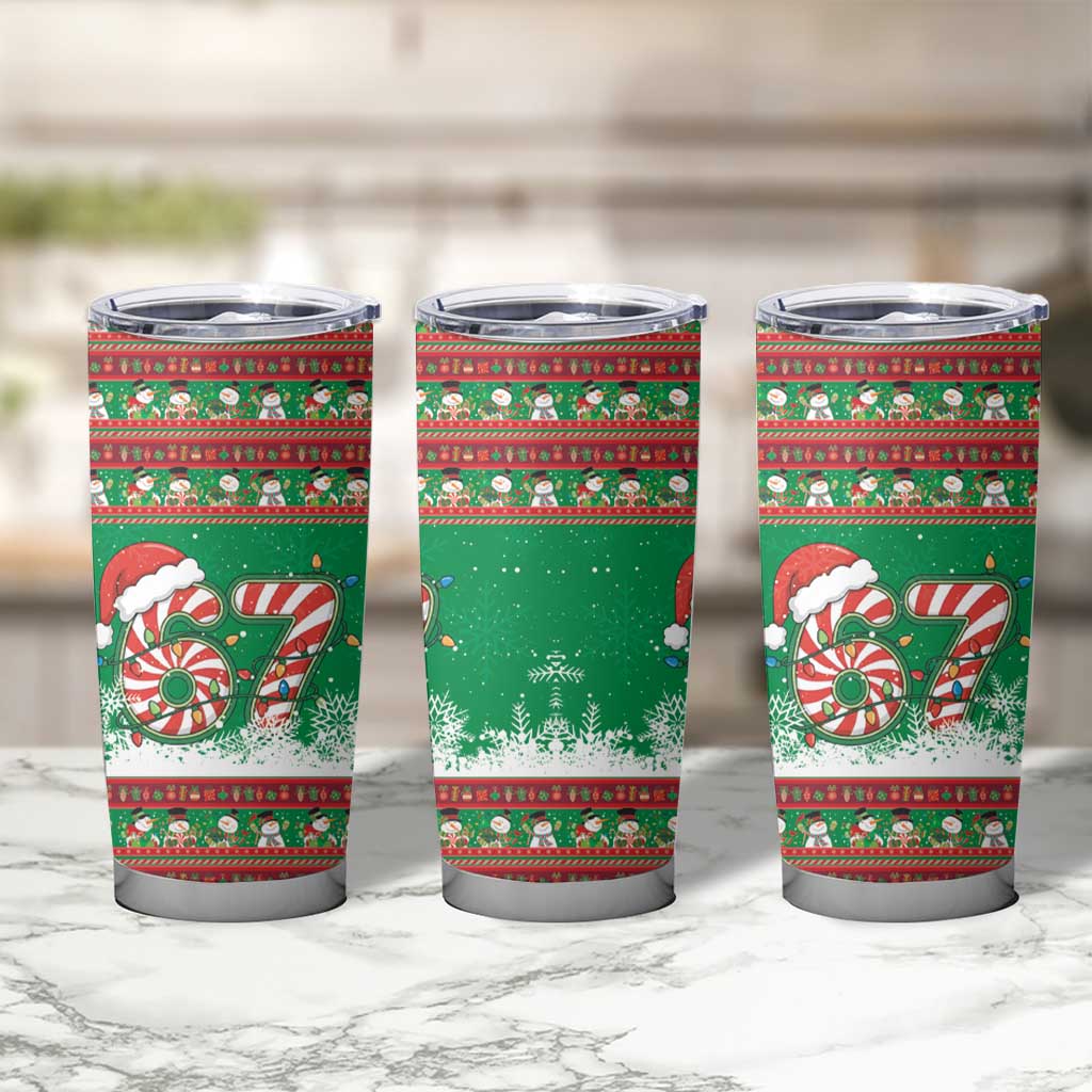 67 Six Seven Funny Meme Christmas Tumbler Cup Funny Xmas - Wonder Print Shop