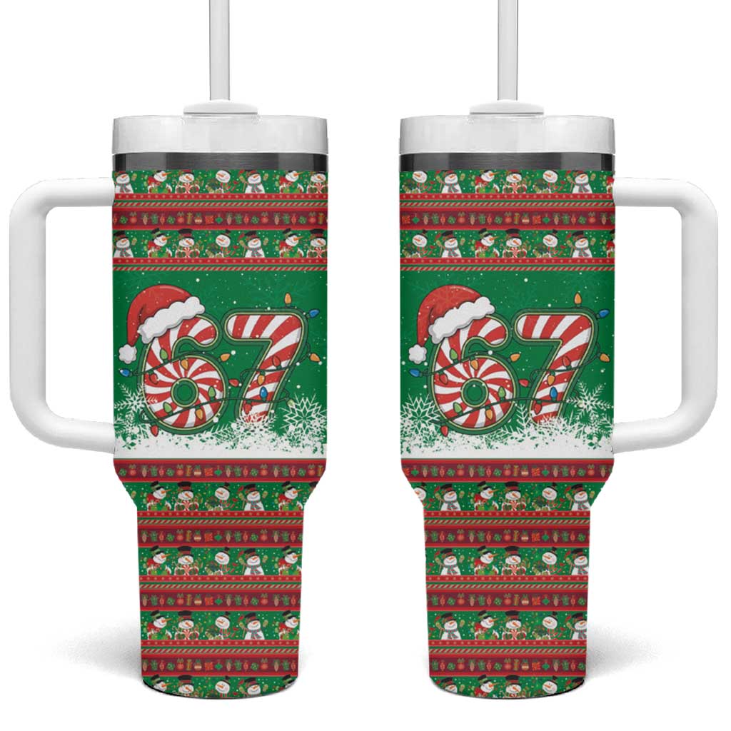 67 Six Seven Funny Meme Christmas Tumbler With Handle Funny Xmas - Wonder Print Shop