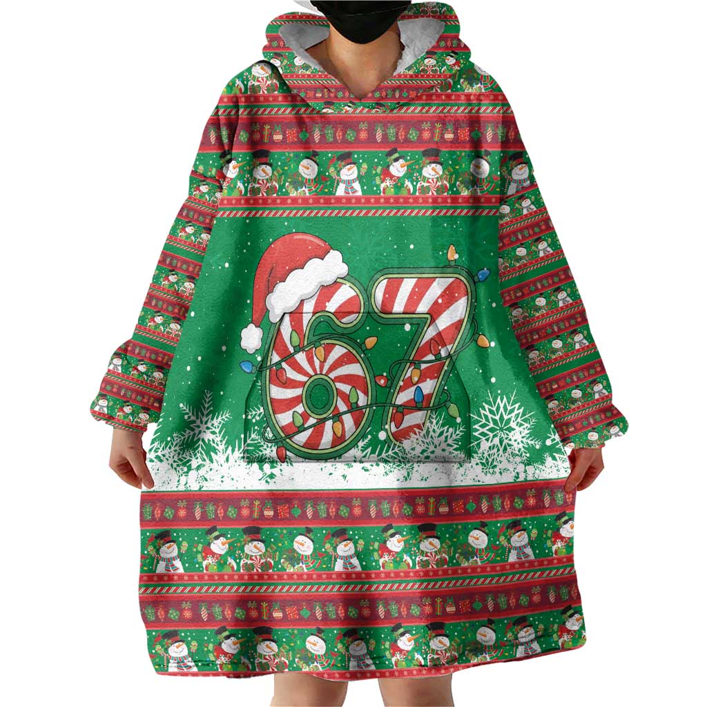 67 Six Seven Funny Meme Christmas Wearable Blanket Hoodie Funny Xmas - Wonder Print Shop