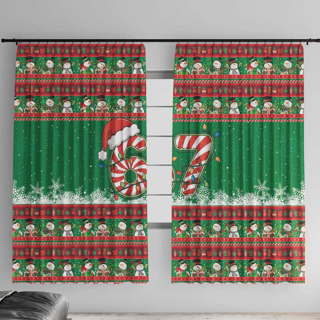 67 Six Seven Funny Meme Christmas Window Curtain Funny Xmas - Wonder Print Shop