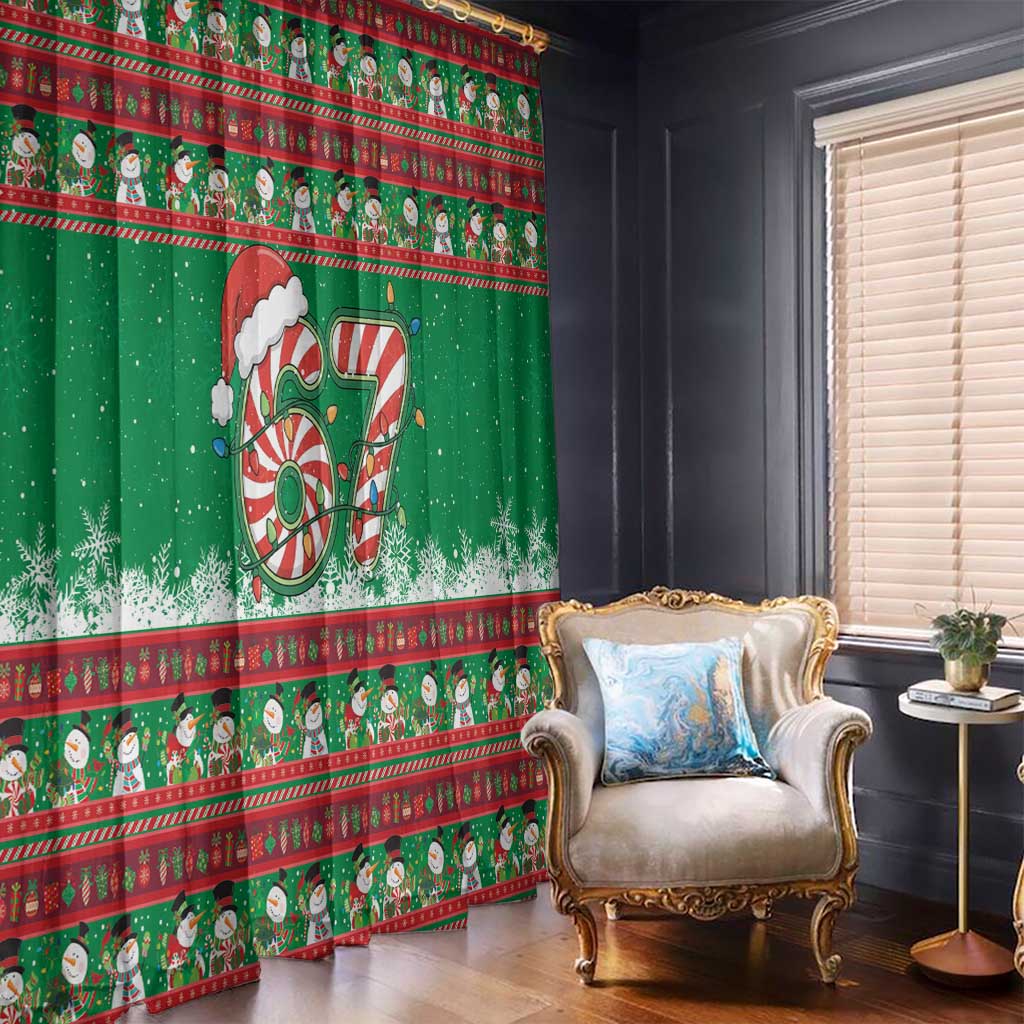 67 Six Seven Funny Meme Christmas Window Curtain Funny Xmas - Wonder Print Shop