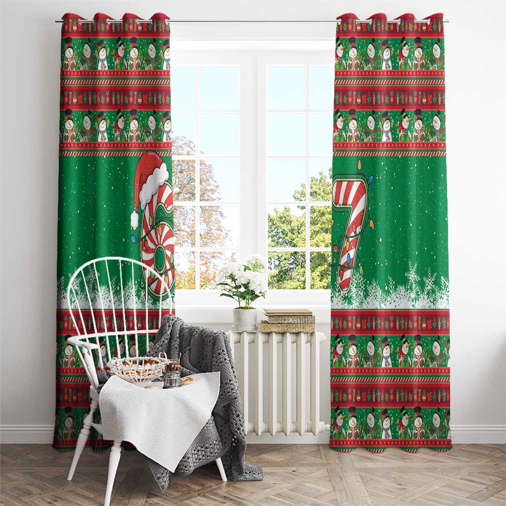 67 Six Seven Funny Meme Christmas Window Curtain Funny Xmas - Wonder Print Shop