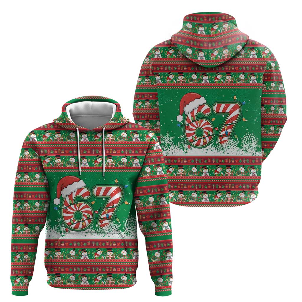67 Six Seven Funny Meme Christmas Zip Hoodie Funny Xmas - Wonder Print Shop
