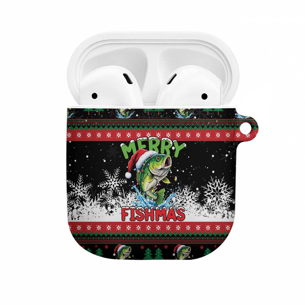 Fishing Christmas Merry Fishmas AirPods Case We Wish You A Merry Fishmas - Wonder Print Shop