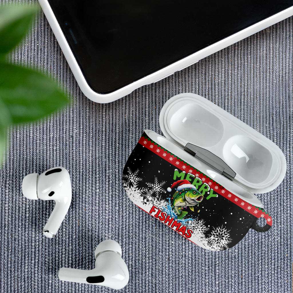 Fishing Christmas Merry Fishmas AirPods Case We Wish You A Merry Fishmas - Wonder Print Shop