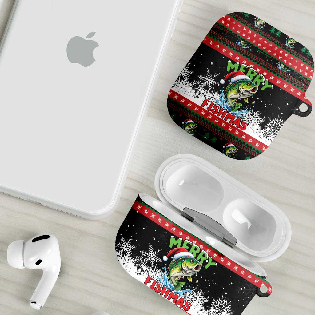 Fishing Christmas Merry Fishmas AirPods Case We Wish You A Merry Fishmas - Wonder Print Shop