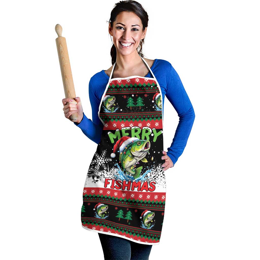 Fishing Christmas Merry Fishmas Apron We Wish You A Merry Fishmas - Wonder Print Shop