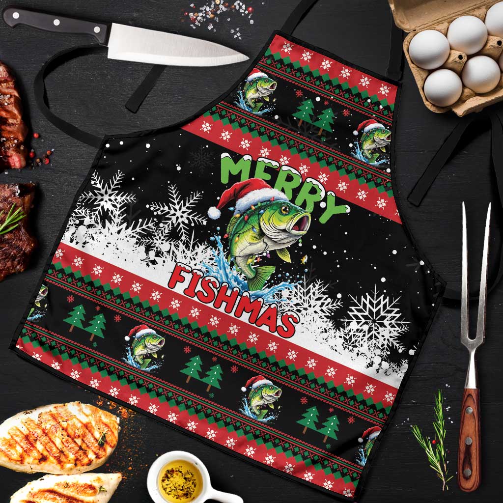Fishing Christmas Merry Fishmas Apron We Wish You A Merry Fishmas - Wonder Print Shop