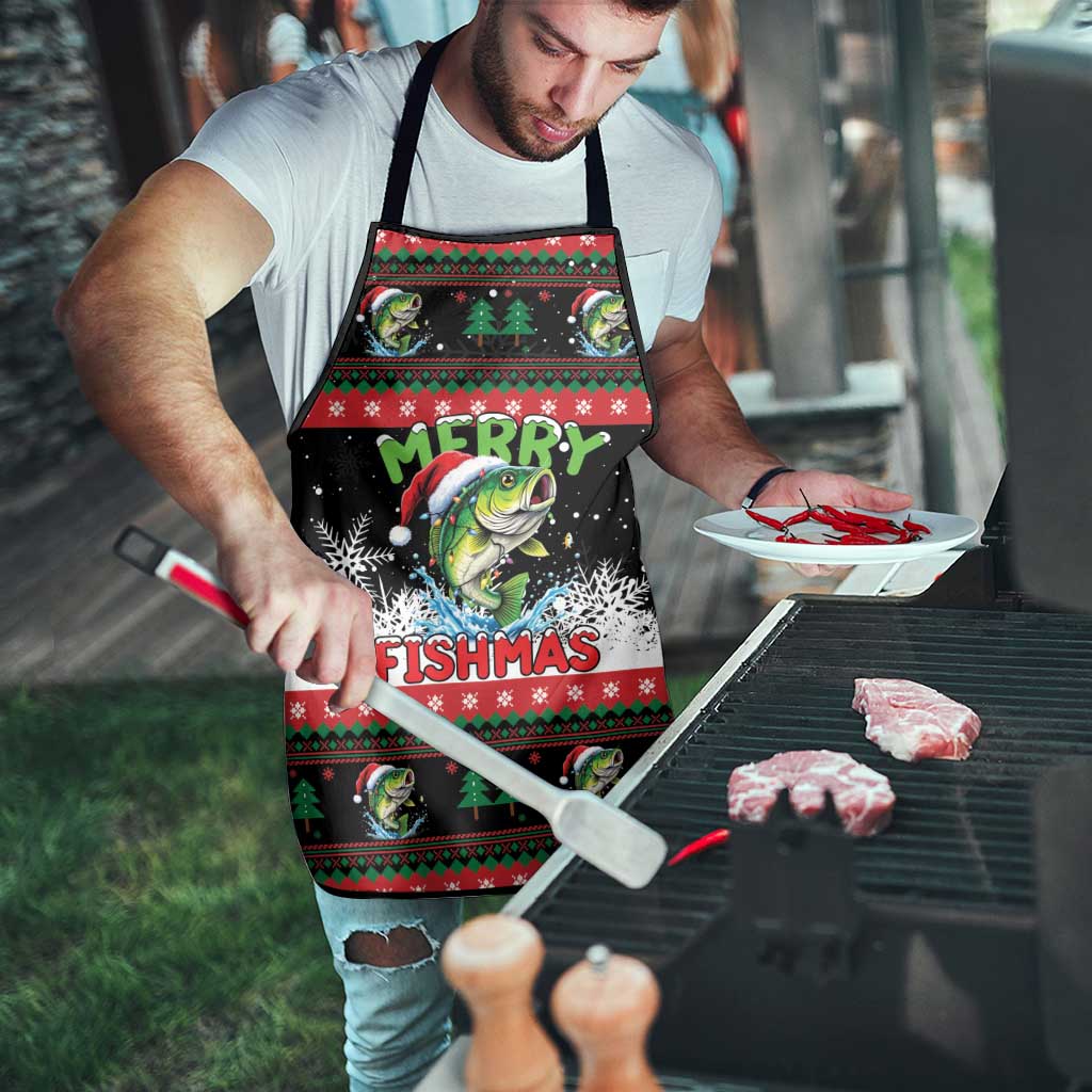 Fishing Christmas Merry Fishmas Apron We Wish You A Merry Fishmas - Wonder Print Shop