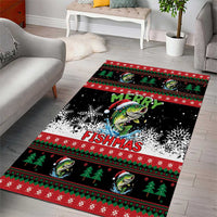 Fishing Christmas Merry Fishmas Area Rug We Wish You A Merry Fishmas - Wonder Print Shop
