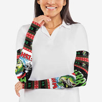 Fishing Christmas Merry Fishmas Arm Sleeves We Wish You A Merry Fishmas - Wonder Print Shop