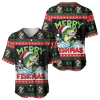 Fishing Christmas Merry Fishmas Baseball Jersey We Wish You A Merry Fishmas - Wonder Print Shop