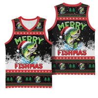 Fishing Christmas Merry Fishmas Basketball Jersey We Wish You A Merry Fishmas - Wonder Print Shop