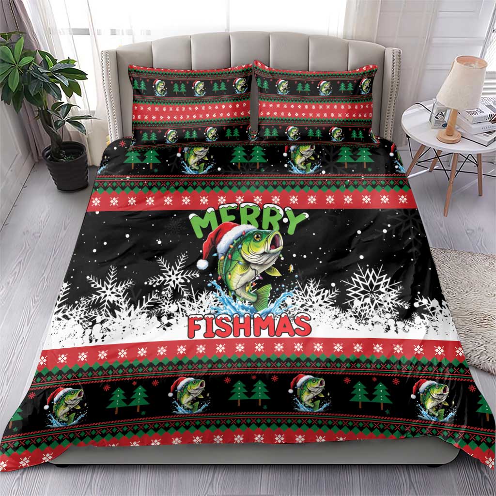 Fishing Christmas Merry Fishmas Bedding Set We Wish You A Merry Fishmas - Wonder Print Shop