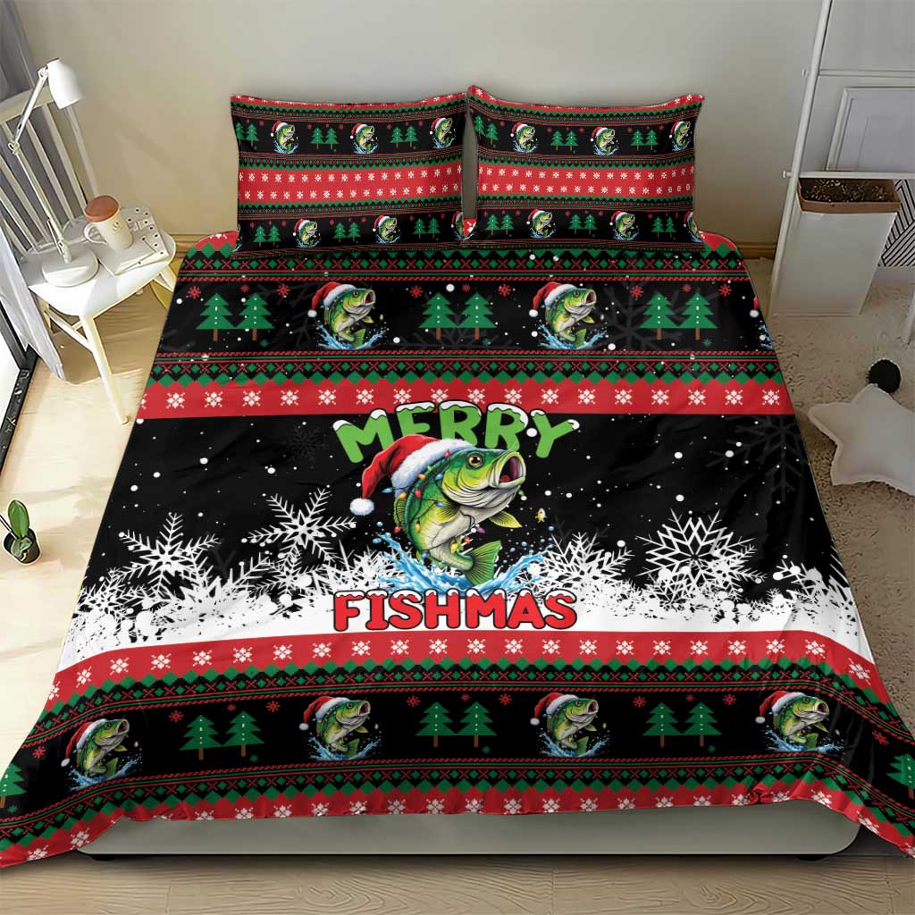 Fishing Christmas Merry Fishmas Bedding Set We Wish You A Merry Fishmas - Wonder Print Shop
