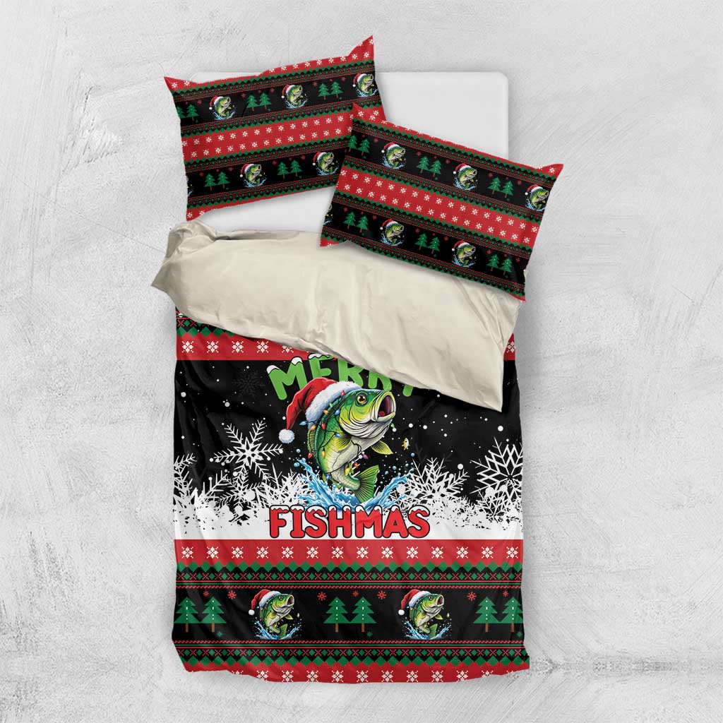 Fishing Christmas Merry Fishmas Bedding Set We Wish You A Merry Fishmas - Wonder Print Shop
