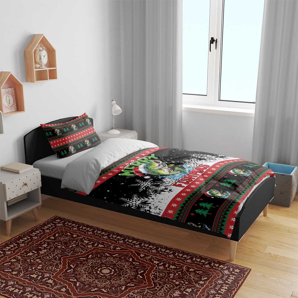 Fishing Christmas Merry Fishmas Bedding Set We Wish You A Merry Fishmas - Wonder Print Shop