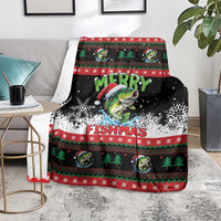 Fishing Christmas Merry Fishmas Blanket We Wish You A Merry Fishmas - Wonder Print Shop