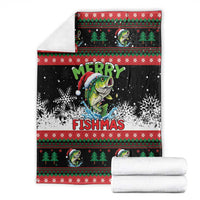 Fishing Christmas Merry Fishmas Blanket We Wish You A Merry Fishmas - Wonder Print Shop
