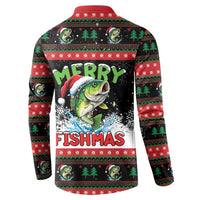 Fishing Christmas Merry Fishmas Button Sweatshirt We Wish You A Merry Fishmas - Wonder Print Shop