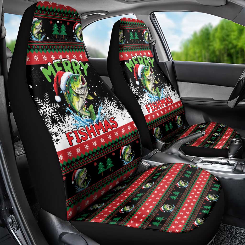 Fishing Christmas Merry Fishmas Car Seat Cover We Wish You A Merry Fishmas - Wonder Print Shop