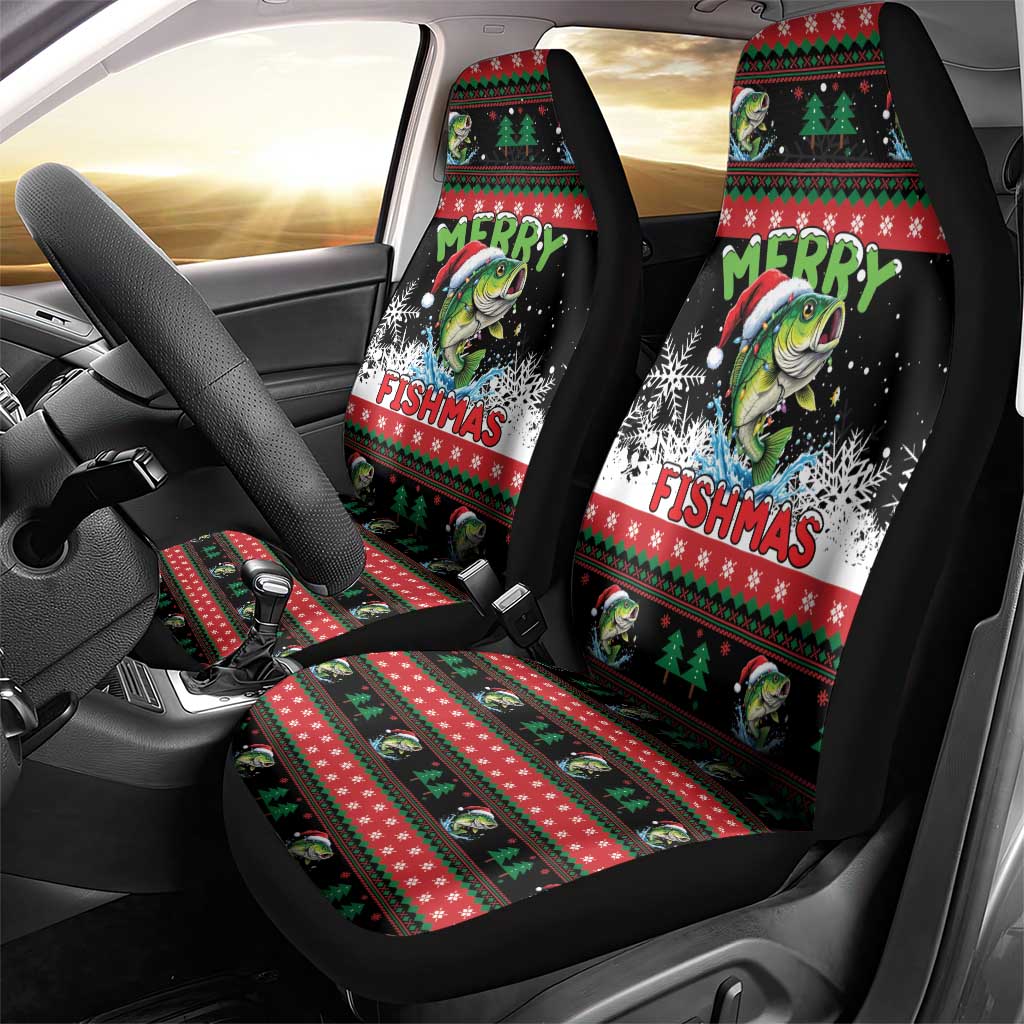 Fishing Christmas Merry Fishmas Car Seat Cover We Wish You A Merry Fishmas - Wonder Print Shop