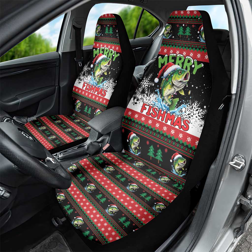 Fishing Christmas Merry Fishmas Car Seat Cover We Wish You A Merry Fishmas - Wonder Print Shop