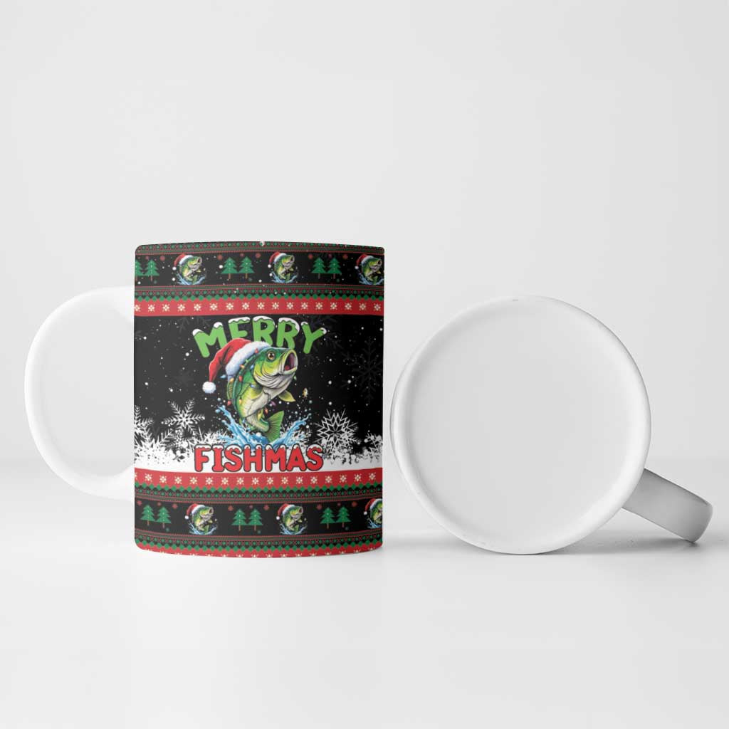 Fishing Christmas Merry Fishmas Ceramic Mug We Wish You A Merry Fishmas - Wonder Print Shop