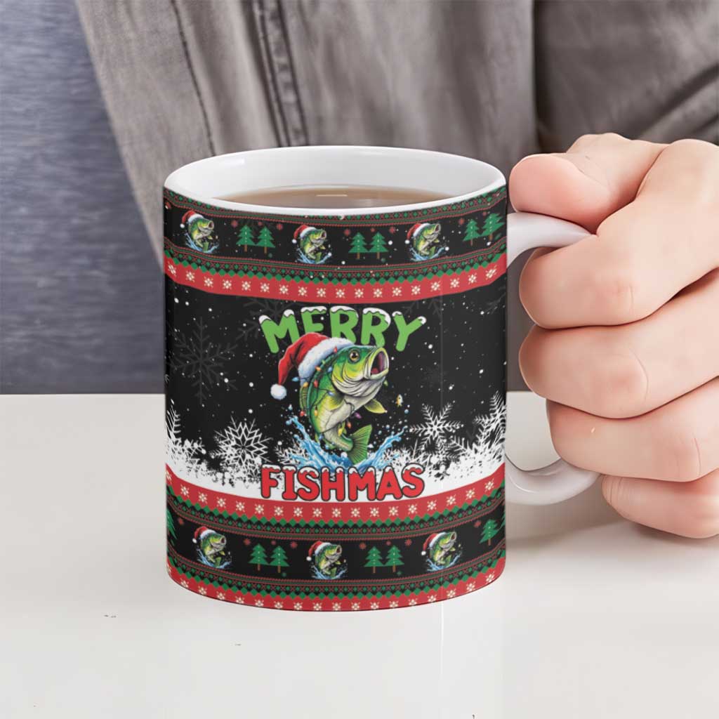 Fishing Christmas Merry Fishmas Ceramic Mug We Wish You A Merry Fishmas - Wonder Print Shop