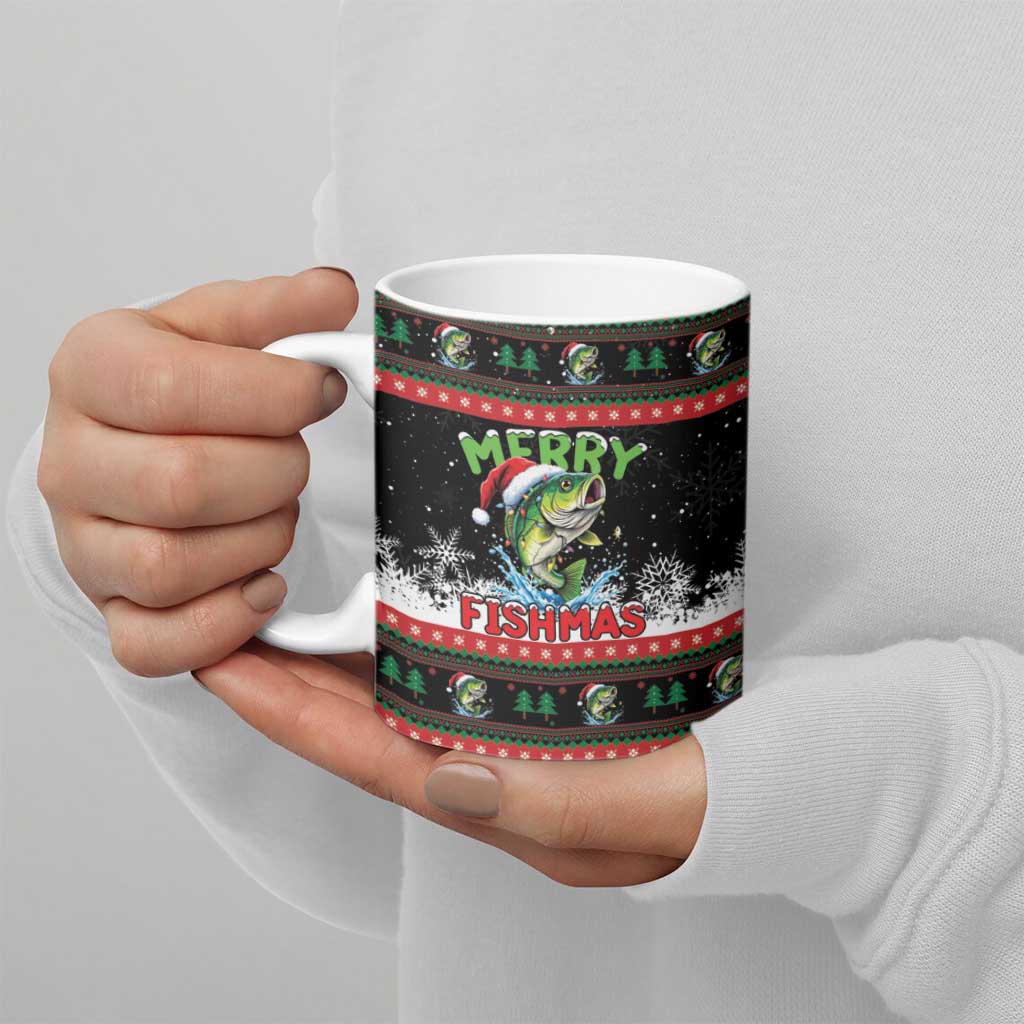 Fishing Christmas Merry Fishmas Ceramic Mug We Wish You A Merry Fishmas - Wonder Print Shop