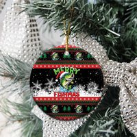 Fishing Christmas Merry Fishmas Ceramic Ornament We Wish You A Merry Fishmas - Wonder Print Shop