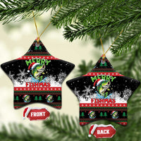 Fishing Christmas Merry Fishmas Ceramic Ornament We Wish You A Merry Fishmas - Wonder Print Shop