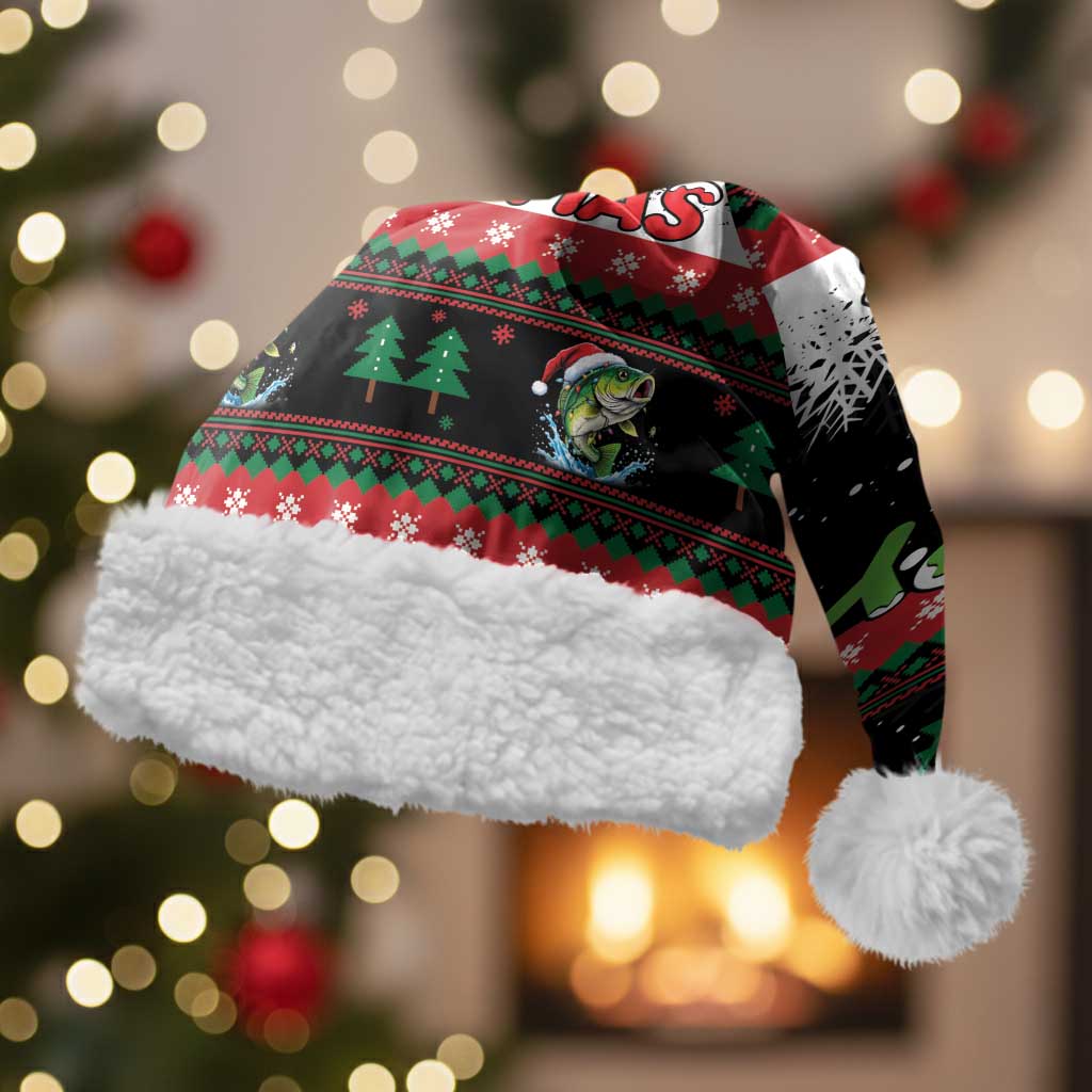 Fishing Christmas Merry Fishmas Christmas Santa Hat We Wish You A Merry Fishmas - Wonder Print Shop