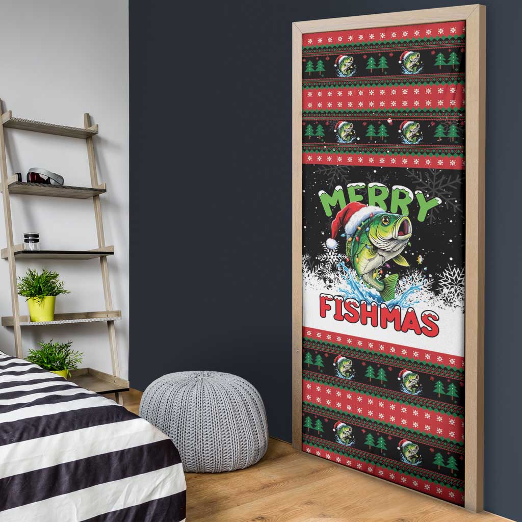 Fishing Christmas Merry Fishmas Door Cover We Wish You A Merry Fishmas - Wonder Print Shop