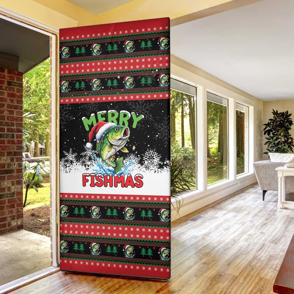 Fishing Christmas Merry Fishmas Door Cover We Wish You A Merry Fishmas - Wonder Print Shop
