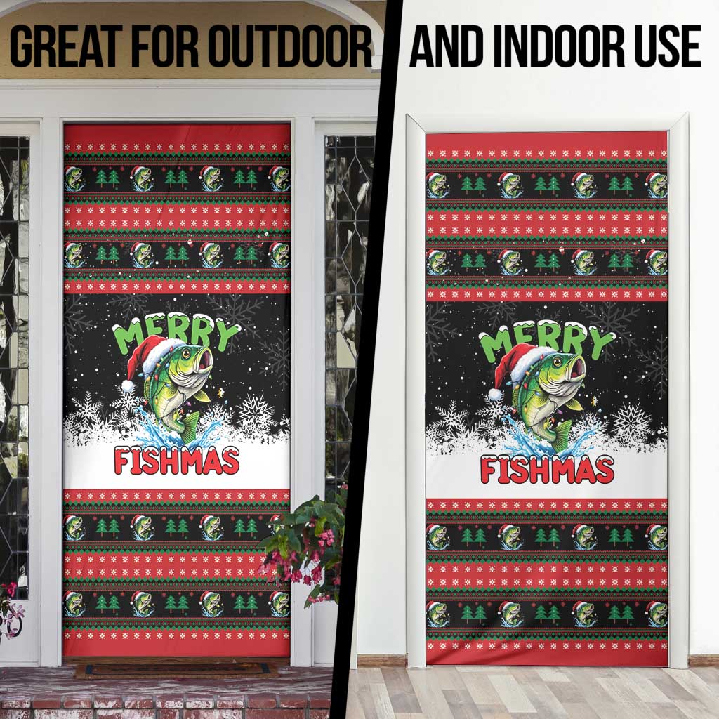 Fishing Christmas Merry Fishmas Door Cover We Wish You A Merry Fishmas - Wonder Print Shop