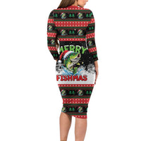 Fishing Christmas Merry Fishmas Family Matching Long Sleeve Bodycon Dress and Hawaiian Shirt We Wish You A Merry Fishmas - Wonder Print Shop