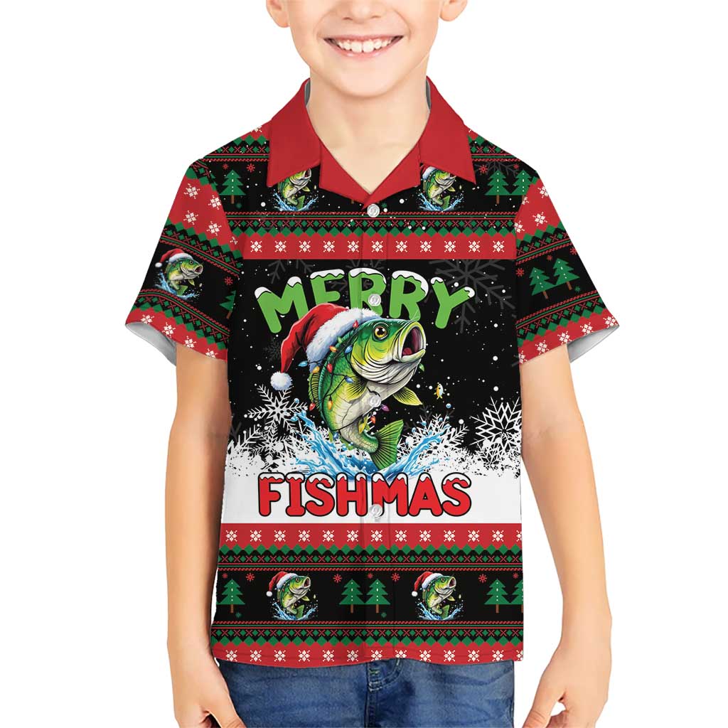 Fishing Christmas Merry Fishmas Family Matching Long Sleeve Bodycon Dress and Hawaiian Shirt We Wish You A Merry Fishmas - Wonder Print Shop