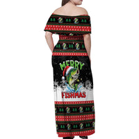 Fishing Christmas Merry Fishmas Family Matching Off Shoulder Maxi Dress and Hawaiian Shirt We Wish You A Merry Fishmas - Wonder Print Shop
