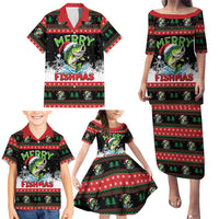 Fishing Christmas Merry Fishmas Family Matching Puletasi and Hawaiian Shirt We Wish You A Merry Fishmas - Wonder Print Shop
