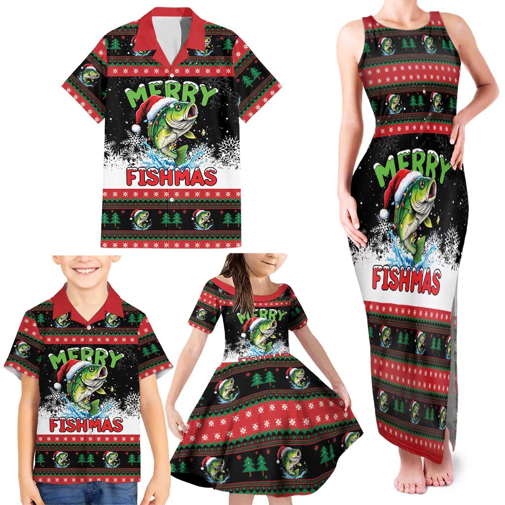Fishing Christmas Merry Fishmas Family Matching Tank Maxi Dress and Hawaiian Shirt We Wish You A Merry Fishmas - Wonder Print Shop
