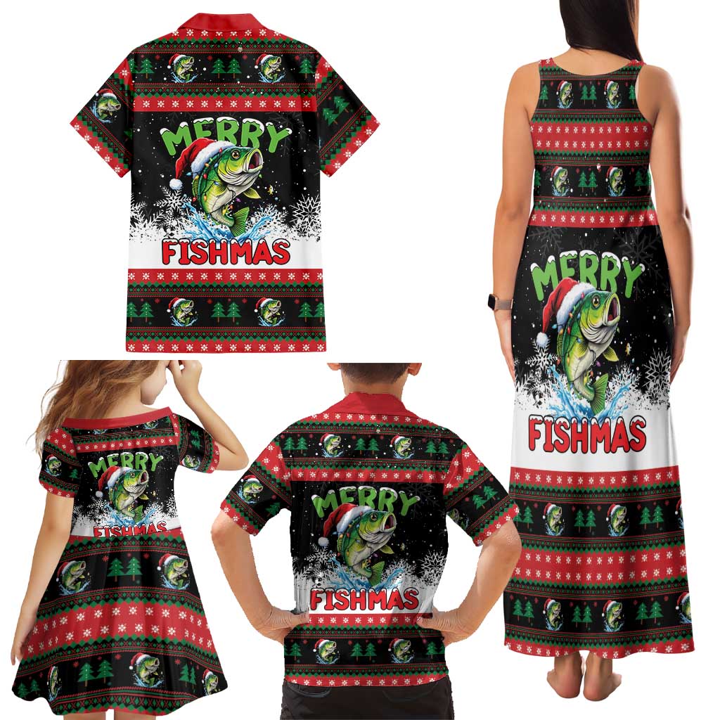 Fishing Christmas Merry Fishmas Family Matching Tank Maxi Dress and Hawaiian Shirt We Wish You A Merry Fishmas - Wonder Print Shop