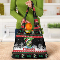 Fishing Christmas Merry Fishmas Grocery Bag We Wish You A Merry Fishmas - Wonder Print Shop